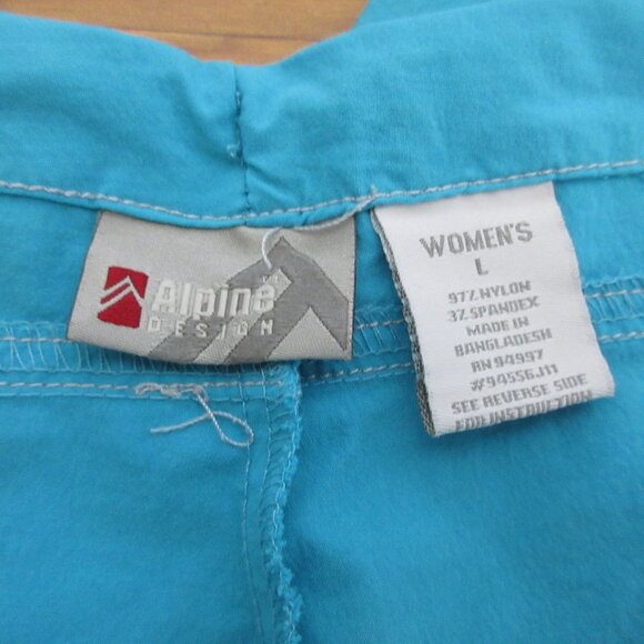 Alpine Design Womens Capri Pants Size Large Blue Pockets Outdoors Hiking Stretch - Picture 3 of 7